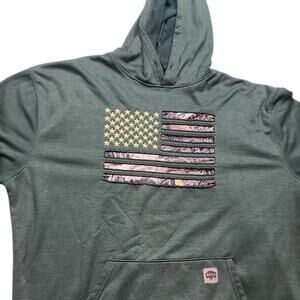 Buffalo Outdoors Hoodie 3XL Camo USA American Flag Pullover Sweatshirt Patriotic